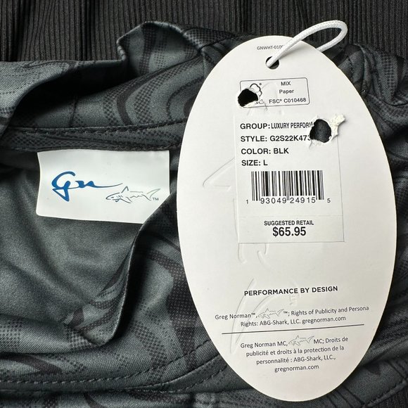 Greg Norman Women's Monica Sleeveless‎ Mock Golf Polo Top, Size Large, Black - Picture 7 of 9